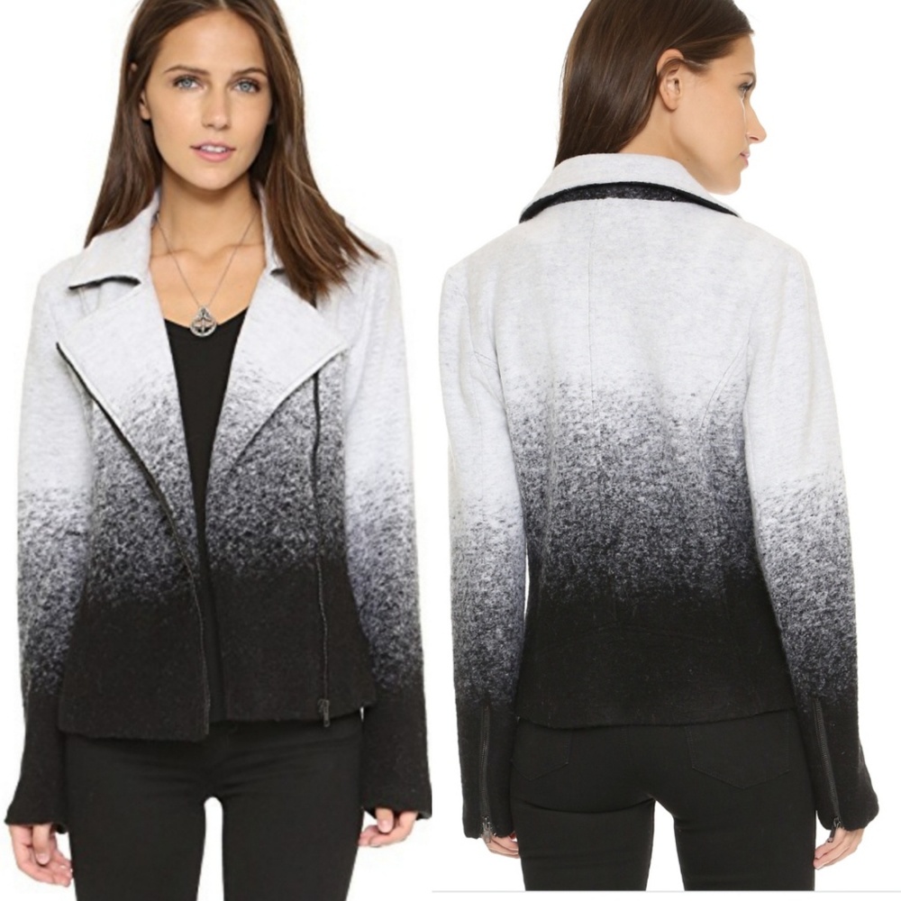 BB Dakota ombre gray and black motorcycle jacket
